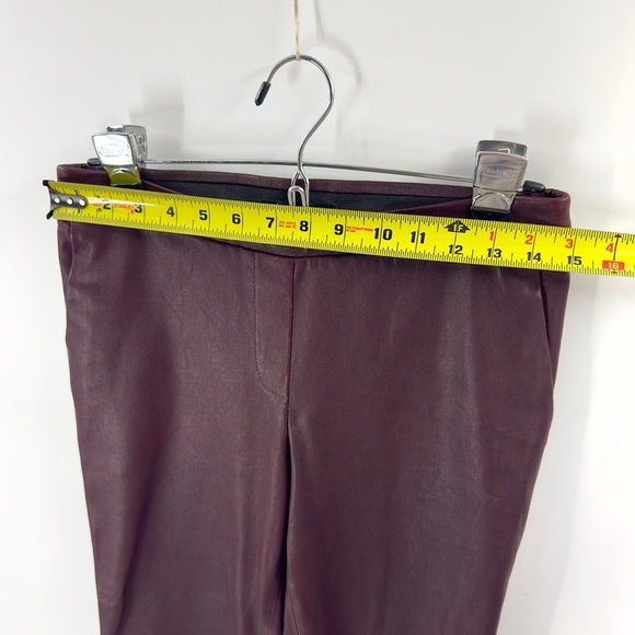 Theory Womens Thaniel Lamb Leather Pants Size 4 Cassis Pull On Stretch Trousers - Picture 8 of 11